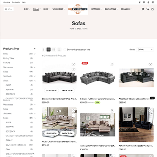 Stylish sofa listing layout