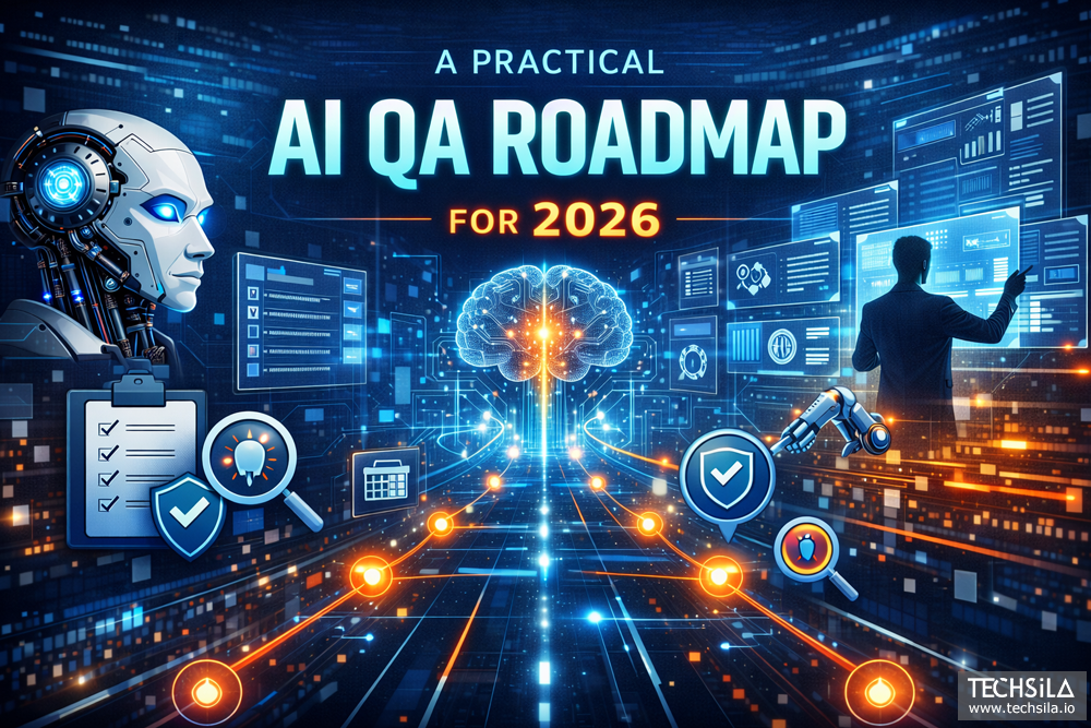 Five-phase AI QA implementation roadmap recommended by Techsila AI consulting services for enterprise teams in 2026